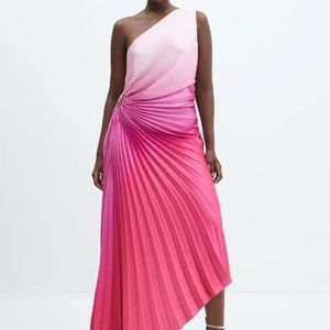 Asymmetrical pleated dress